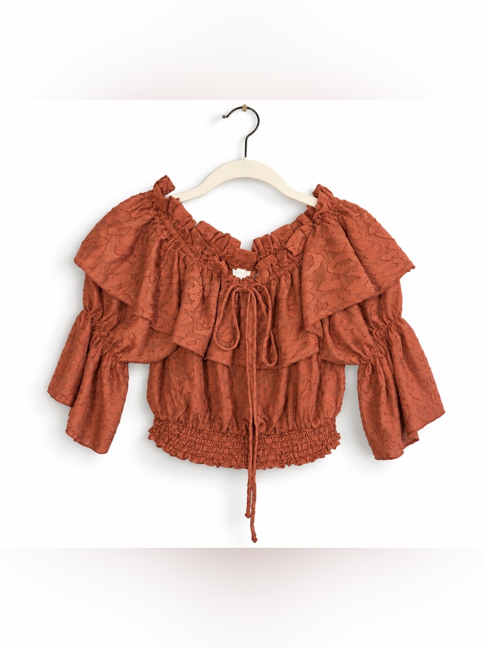 H&M Off-Shoulder Ruffle Crop Top Size 4